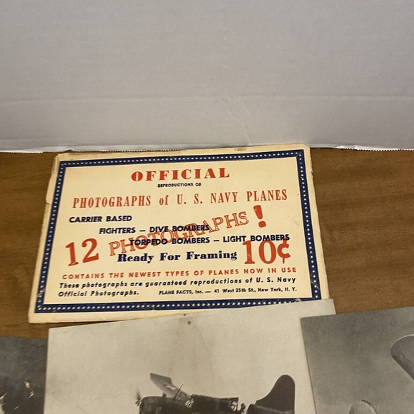 VTG Plane Facts Co WWII Official US Navy PLANES Photographs - Picture 2 of 3
